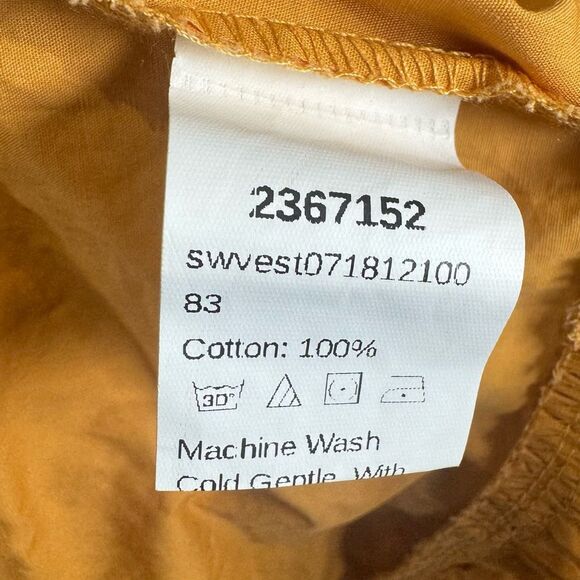 Mustard yellow 100% cotton ruffle bodice peplum crop top size large - Picture 9 of 9